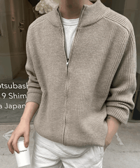 cable zipup knit