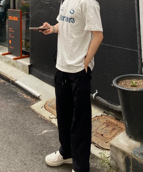 minimal nylon cargo pants