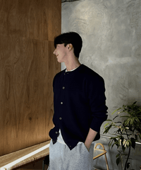 (4color)minimal  thick cardigan