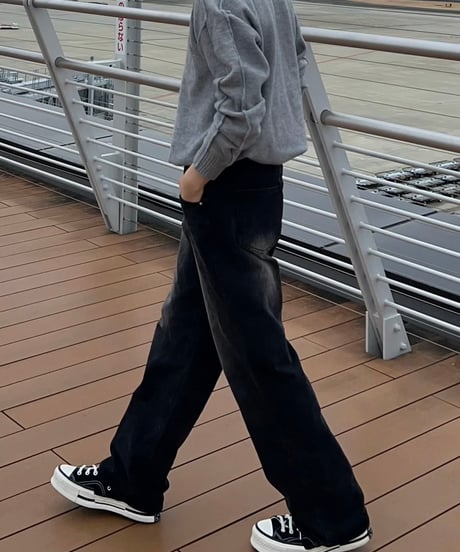 Wide wash up denim