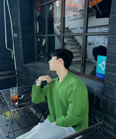 (2color)over v knit