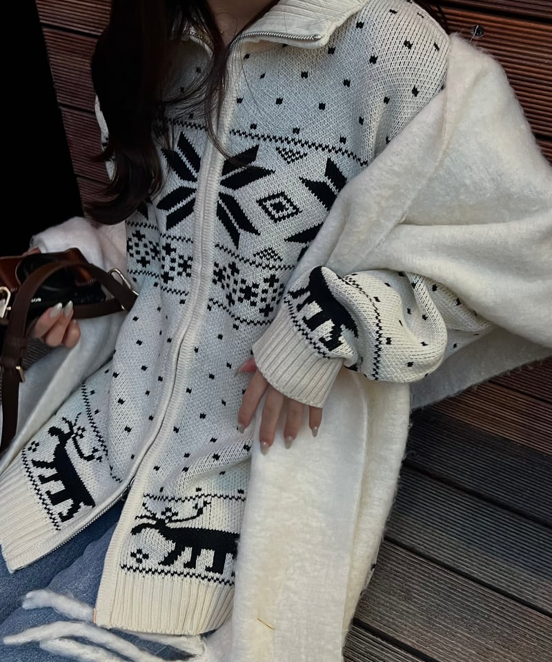 Nordic zipup knit | 韓国現地メンズカジュアルAttract Lite