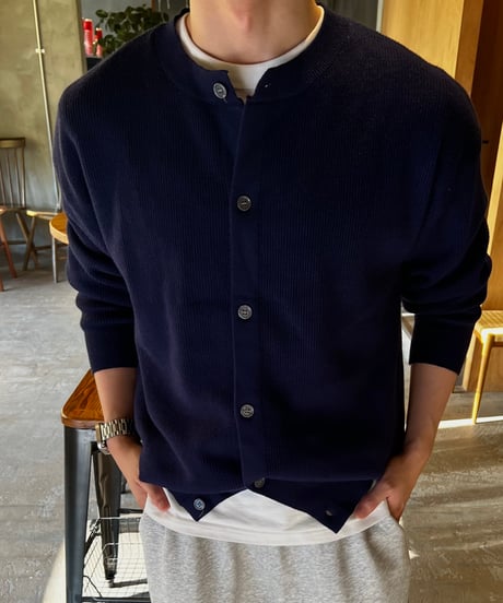 (4color)minimal  thick cardigan