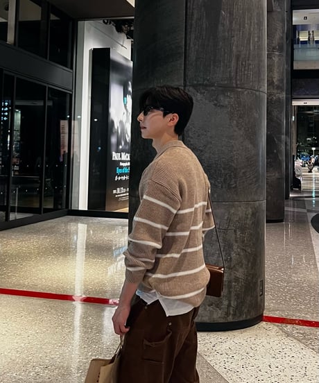camel harfzip knit