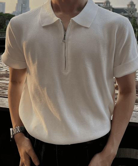 zipper poro knit