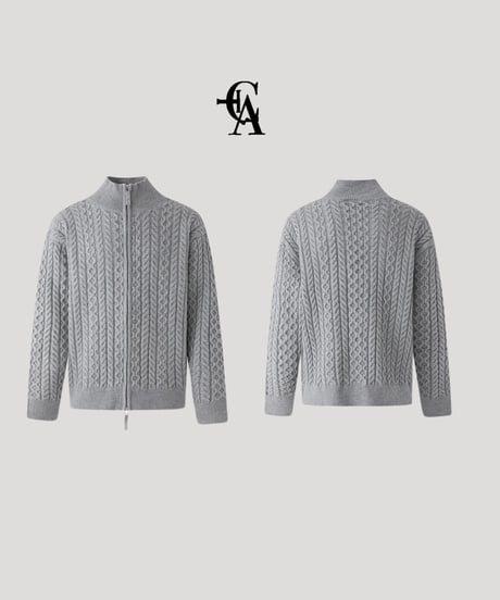Fisherman knit zipup