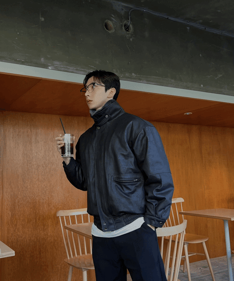 Mouton leather jacket