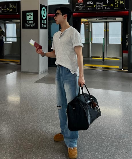 Damage slick denim
