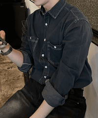 Stitch denim shirt