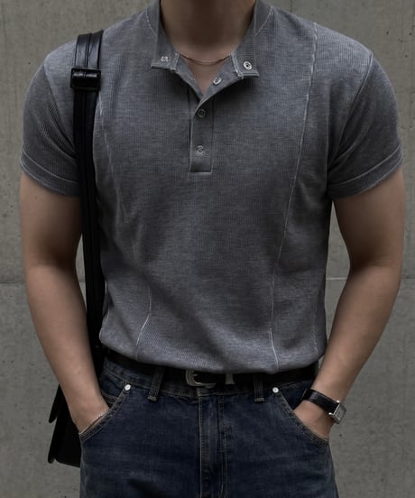 Henley neck stretch T