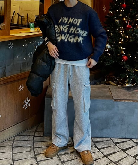 lettering jaggy knit