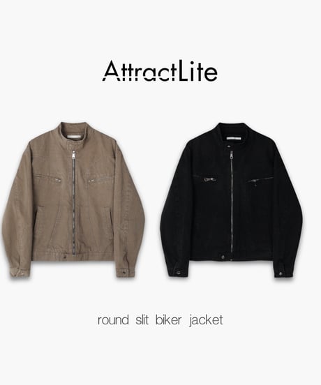 (premium select)round slit biker jacket