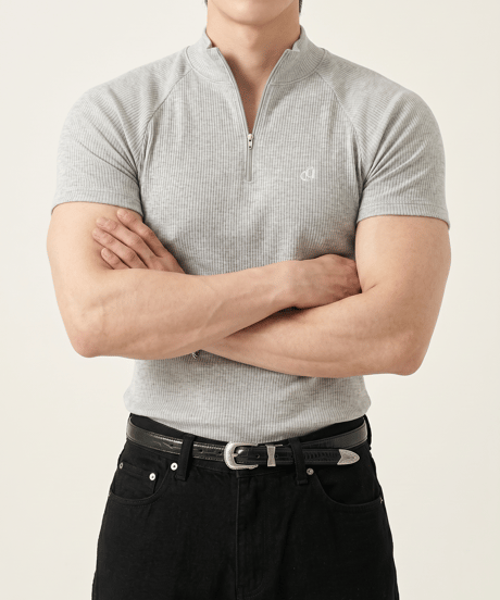 Half Zip Ribbed T