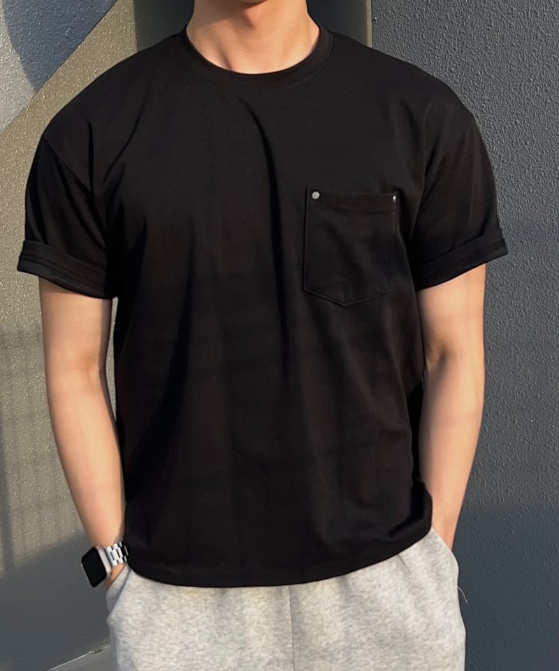 premium select）rivet cropped T | 韓国現地メンズカジュアル