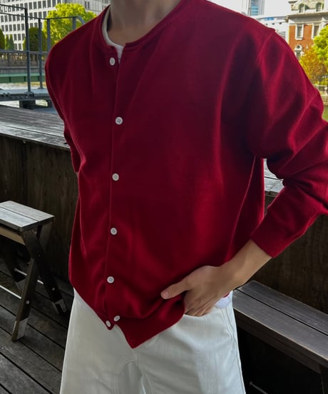 Burgundy round cardigan