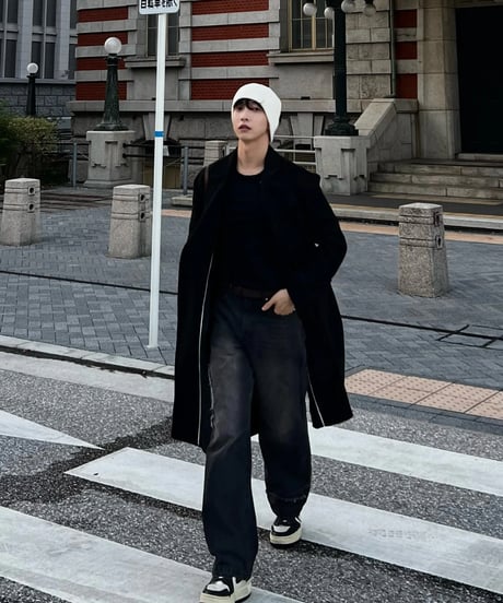 (送料無料)2way High-Neck Black Coat