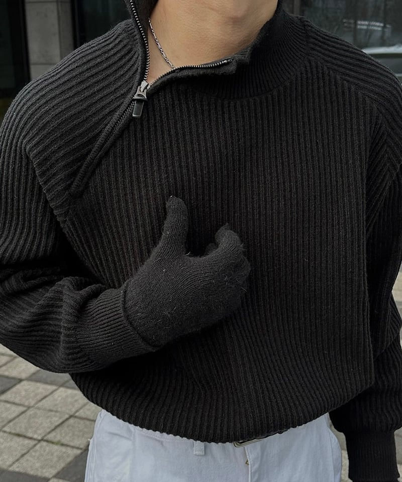 専用 L'AppartementSilk * CTN C/N KNIT シルク premium select)+4cm middle neck zipper knit |