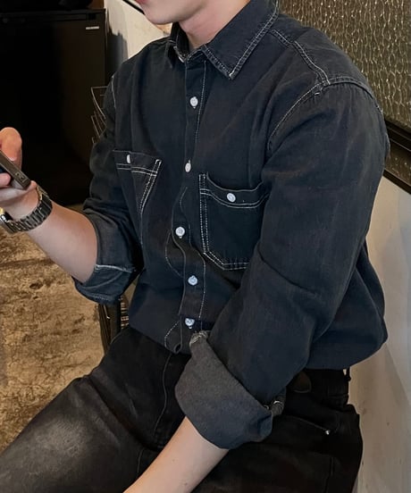 Stitch denim shirt