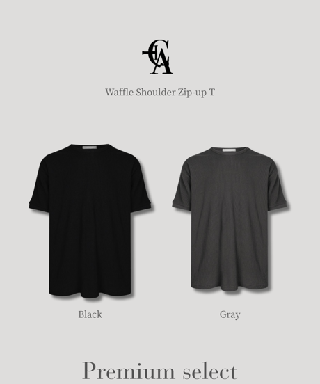 (premium select)Waffle Shoulder Zip-up T