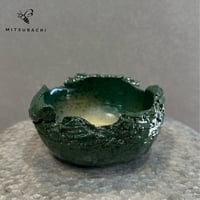 メタグリ　ドラゴン鉢(中)　ツヤグリーン*黒点