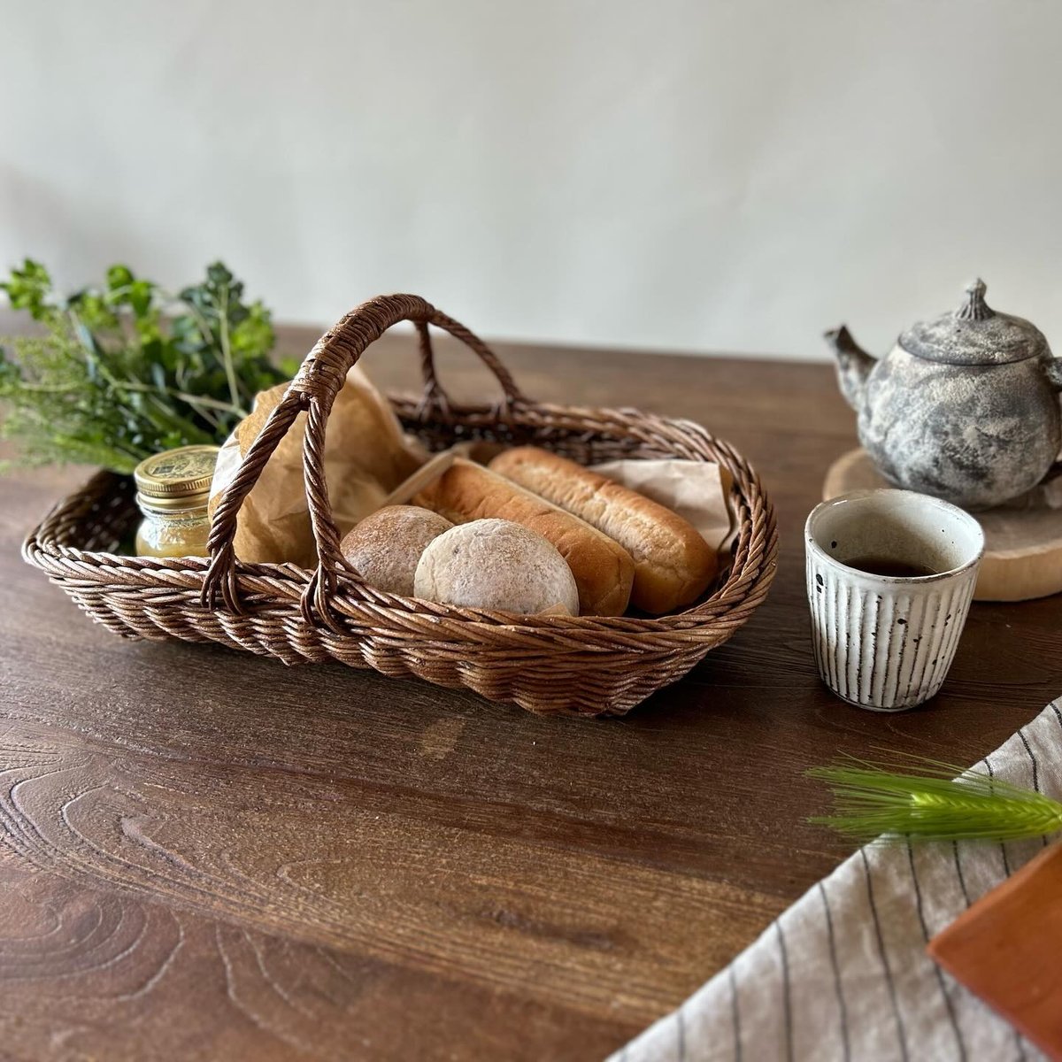 福島県 会津若松 あけびかご ハンドル付き楕円バスケット | nuukの森