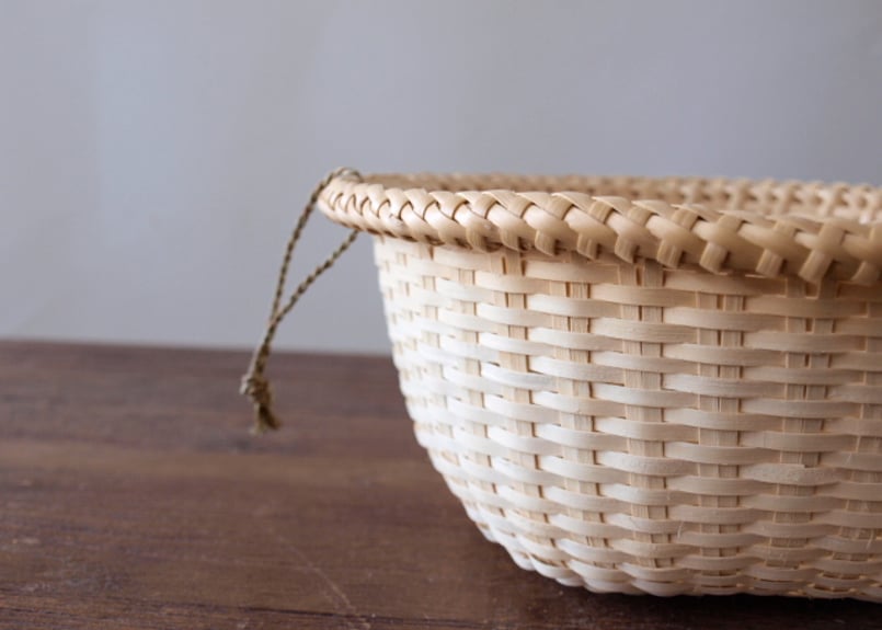 福島県 菅家哲夫 マタタビ 米とぎざる 3合用 奥会津編み組細工 菅家哲夫さんのマタタビ米とぎざる 3合｜和雑貨 翠