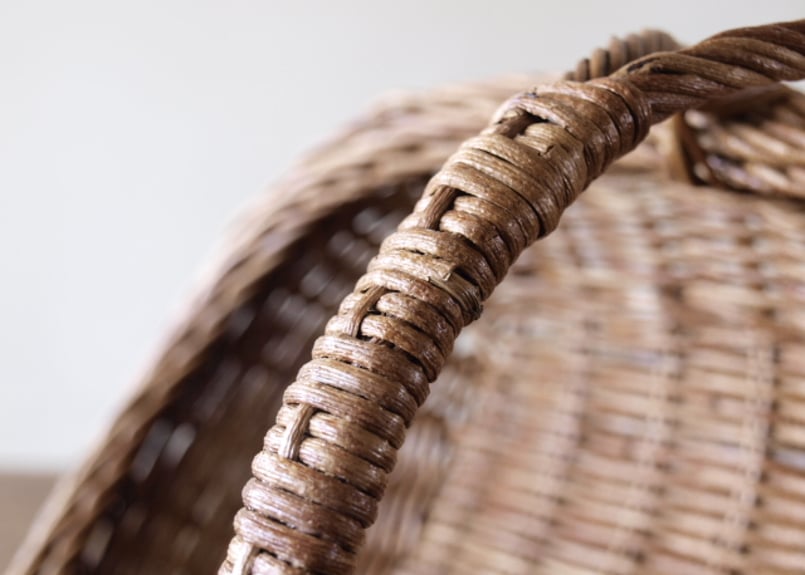 福島県 会津若松 あけびかご ハンドル付き楕円バスケット | nuukの森