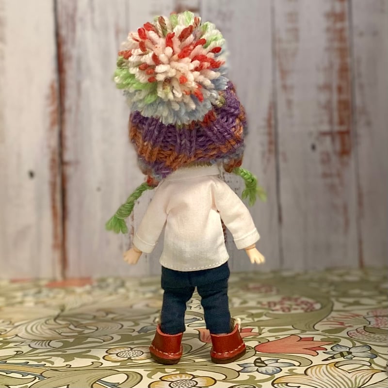 ゴム編み耳あてニット帽 25jan26-003 | はちるろい堂