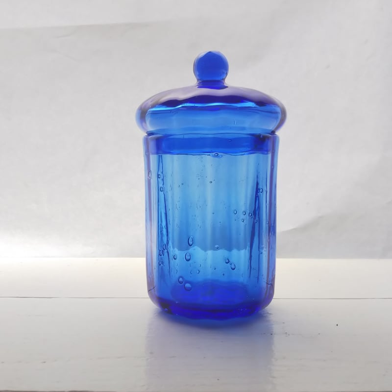 一点物☆ブルーのポット | ガラス工房FARO