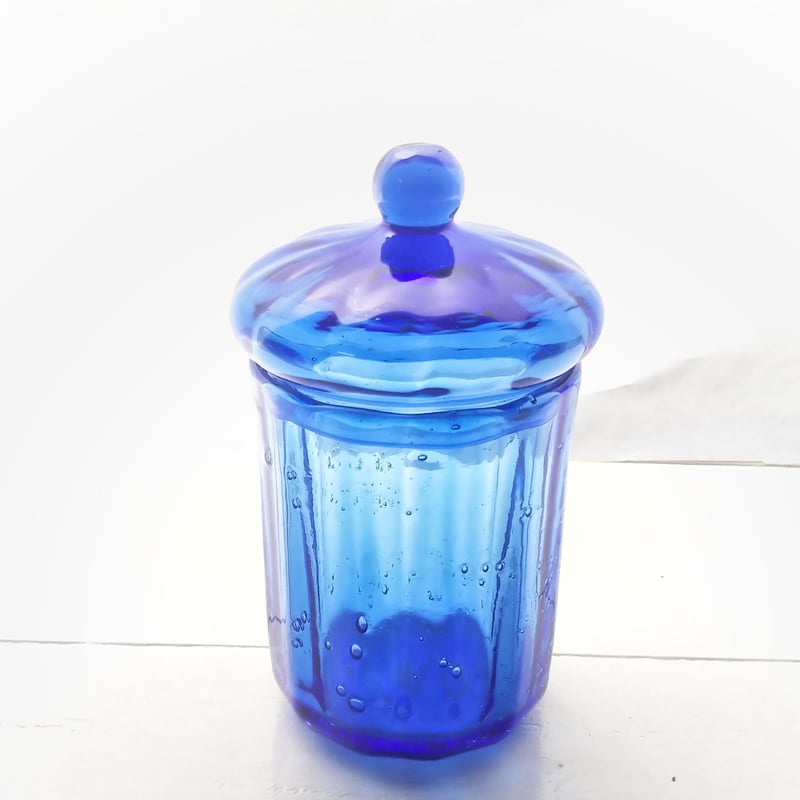 一点物☆ブルーのポット | ガラス工房FARO