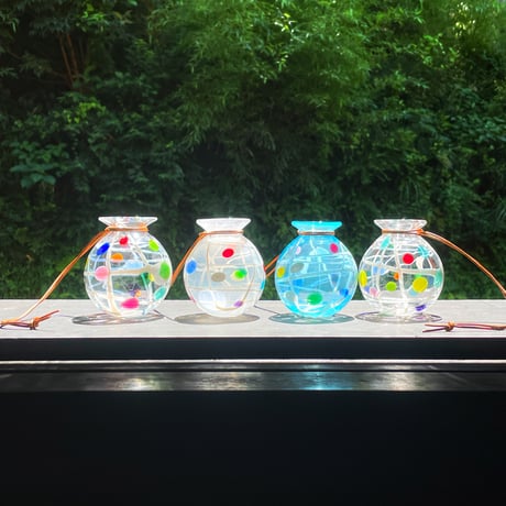 ヨーヨー花入れ　アクア☆ご注文前に在庫があるかメールでお尋ねください
