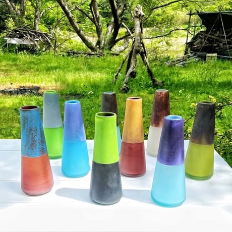 ツートーンの花器☆ご注文前に在庫があるかお尋ねください