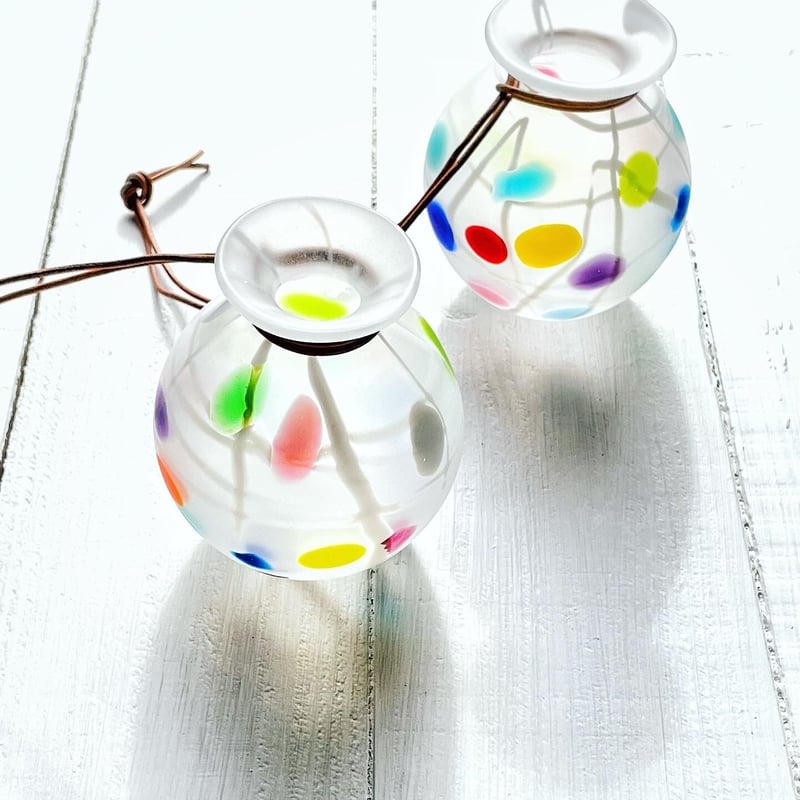 ヨーヨー花入れ・フロスト | ガラス工房FARO