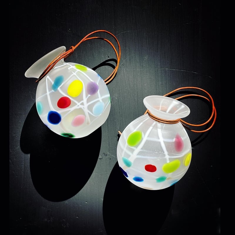 ヨーヨー花入れ・フロスト | ガラス工房FARO