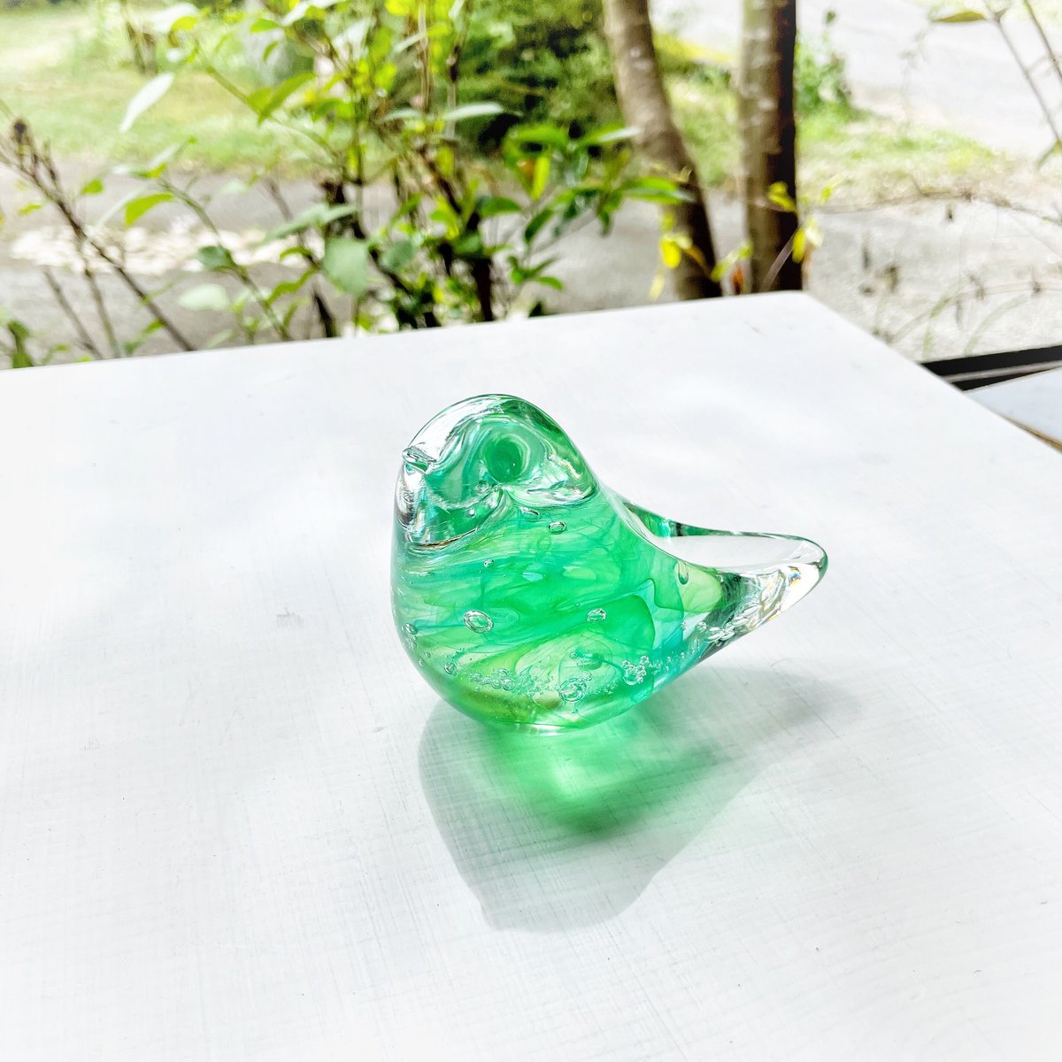エメラルドグリーンの小鳥☆現品のみ | ガラス工房FARO