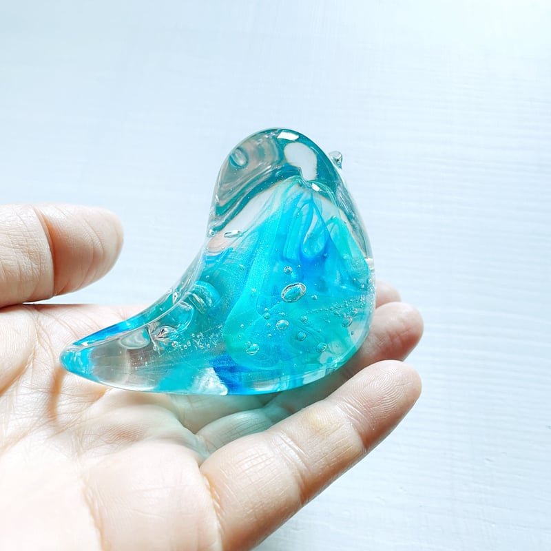 アクア×ラムネの小鳥 | ガラス工房FARO