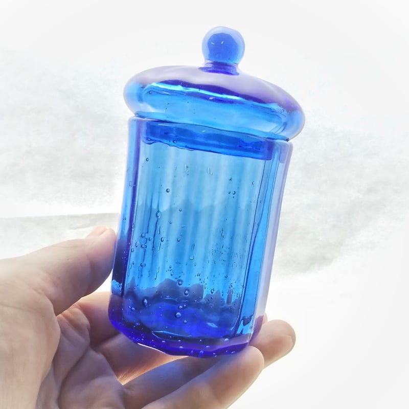 一点物☆ブルーのポット | ガラス工房FARO