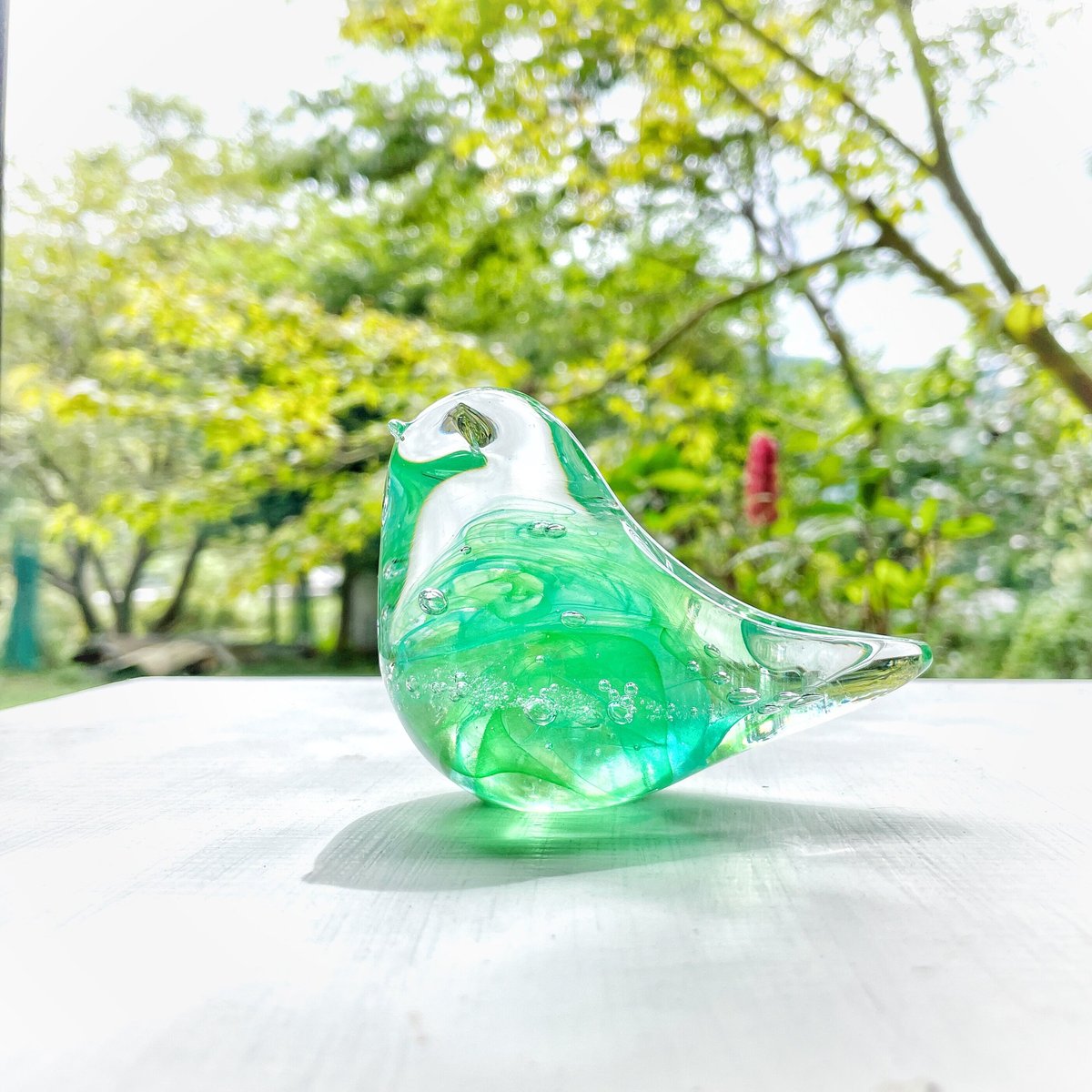 エメラルドグリーンの小鳥☆現品のみ | ガラス工房FARO