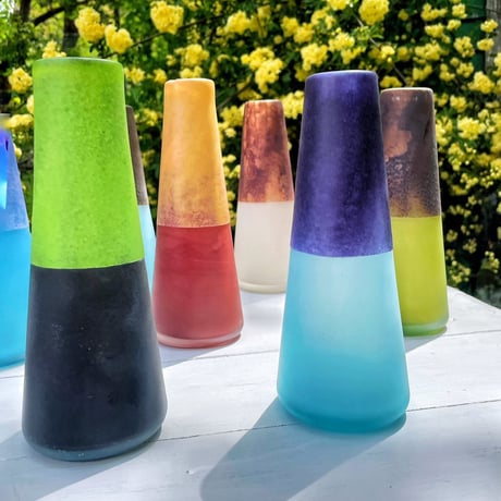 ツートーンの花器☆ご注文前に在庫があるかお尋ねください