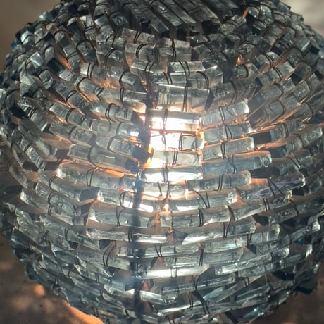 Blue Glass Ball Lamp