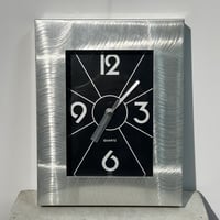 Silver Square Clock