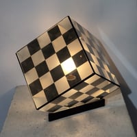 Vintage Glass Cube Lamp