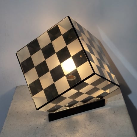 Vintage Glass Cube Lamp