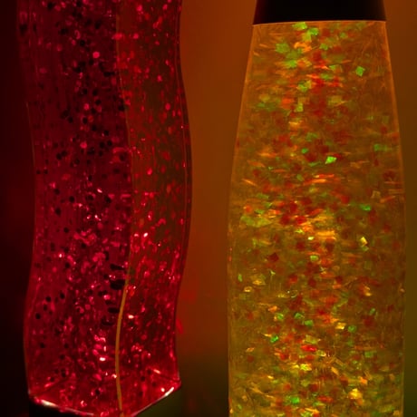 Wavy Red Glitter Lamp