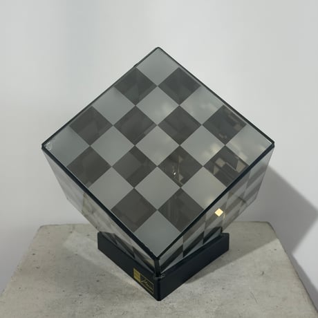 Vintage Glass Cube Lamp