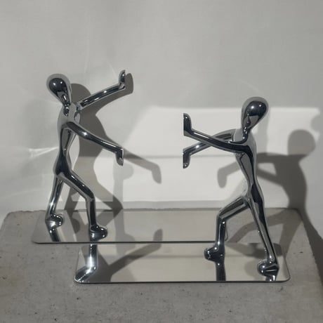 Humanoid Silver Bookends