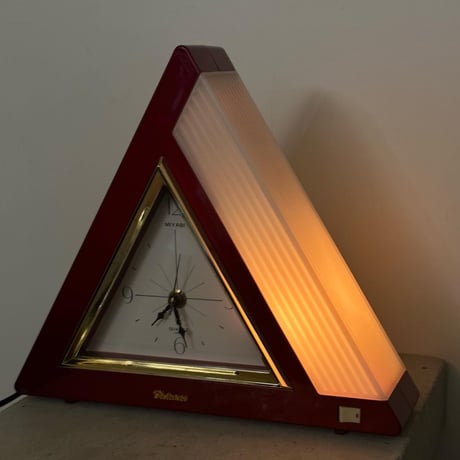 Red Triangle Lamp & Clock