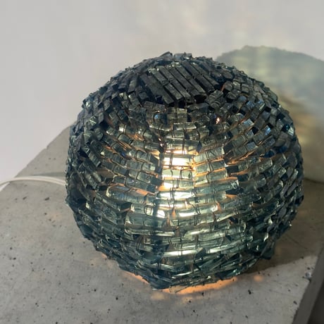 Blue Glass Ball Lamp