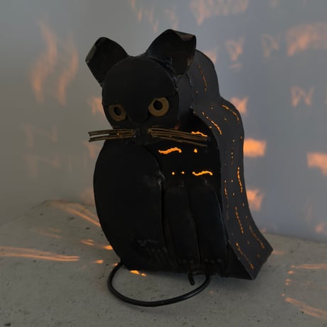 Tin Cat Lamp