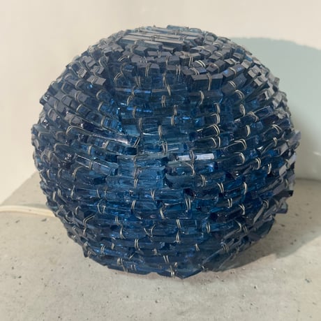 Blue Glass Ball Lamp